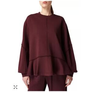 Sweaty Betty Revive Relaxed Oversize Fit Comfy Sweatshirt‎ Purple Maroon Size 8